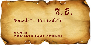Noszál Belizár névjegykártya